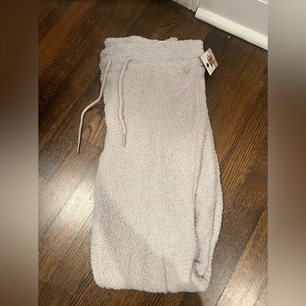 gray fluffy flared women’s pants